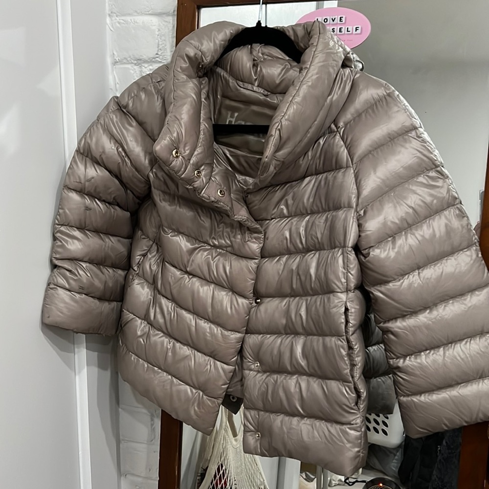 Herno grey 3 quarter length arm puffer